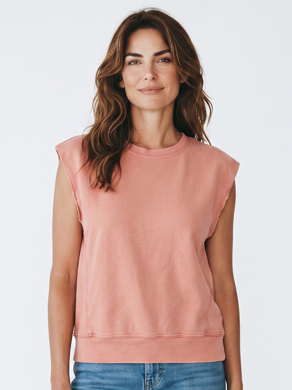 Mystree - NWT- Peach Sleeveless Sweat Shell
